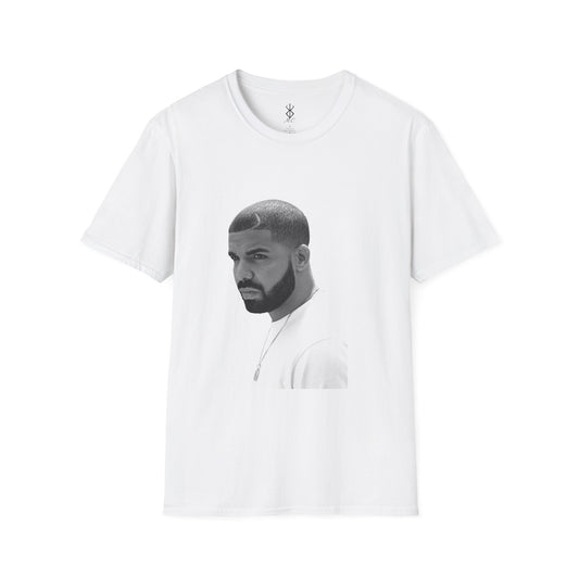 Drake Face Black And White Graphic Tee, Casual Wear, Gift for Music Lovers, Trendy T-Shirt, Everyday Fashion